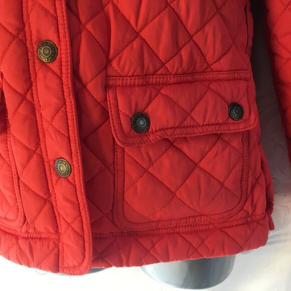 Tommy Hilfiger Jacket Girls 10 /12 Orange Quilted Coat LIght Winter or Spring - Picture 5 of 16